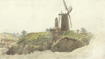 Paisaje con molino de viento de Thomas Creswick